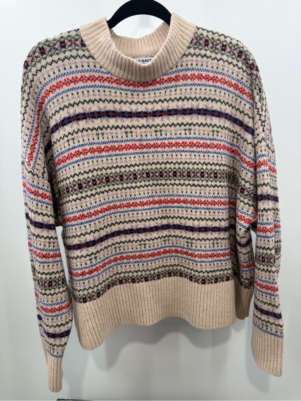 Old Navy SoSoft Mock-Neck Fair Isle Pullover Sweater Size XL
